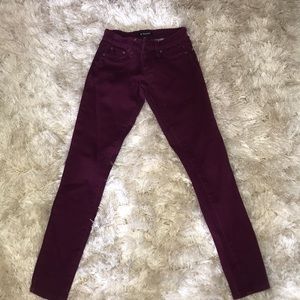 maroon jeans